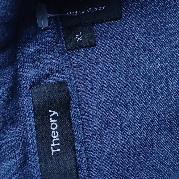 Theory Polo Shirt Size XL Blue Preppy Casual Golf Short Sleeve - Picture 4 of 6